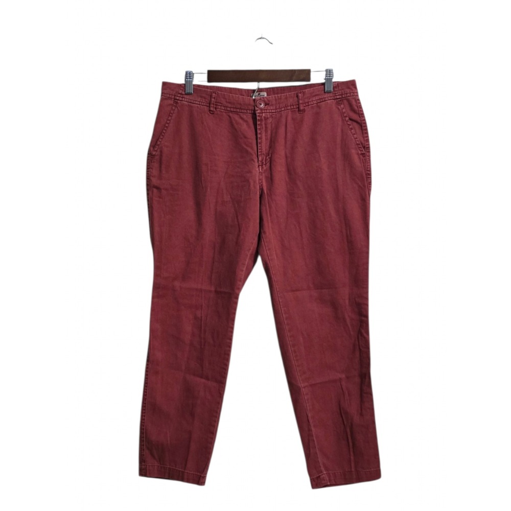 Woolrich Sunday Chino Cropped Pants In Washed Brick Red Sz 10